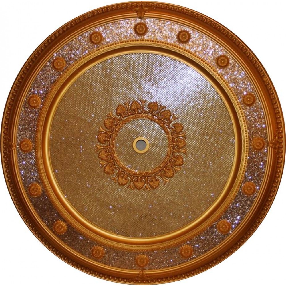 110 Cm Yuvarlak Osmanli Saray Tavan S-427 Avize Gobegi Altin Varak Kaplamali 3D